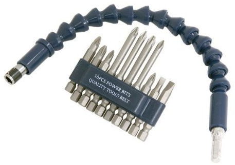 Power Bit Set 11pc Including Flexible Extension Bar