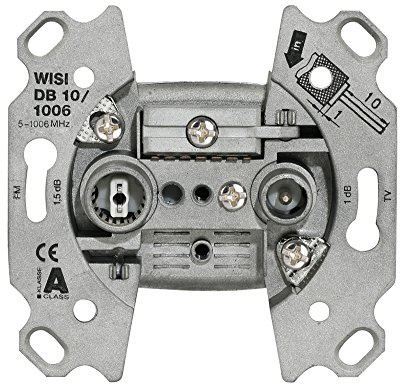 WISI 72326 DB10 1006, TERR/BK-Antennendose, 2-Loch Stichdose grau