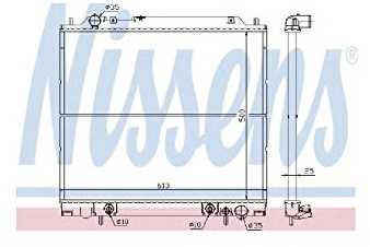 NISSENS Kühler Motorkühlung Kühler Wasserkühler Motorkühler Netzbreite 588mm Netzlänge 500mm Netztiefe 26mm 62855