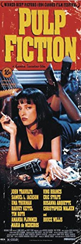 Close Up Pulp Fiction Poster Hauptplakat (Uma Thurman) (53cm x 158cm) + weiße Geschenkverpackung. Verschenkfertig!