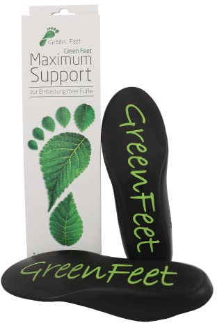 Green Feet Maximum Support Fersensporn Einlagen, orthopädische Schuheinlage für Spreizfuß und Senkfuß, Größe 47-48