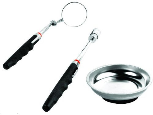 ALKAN Set Magnetschale/Werkzeugschalen Inspektionsspiegel Teleskop-Magnetheber SET Satz - 3-tlg.