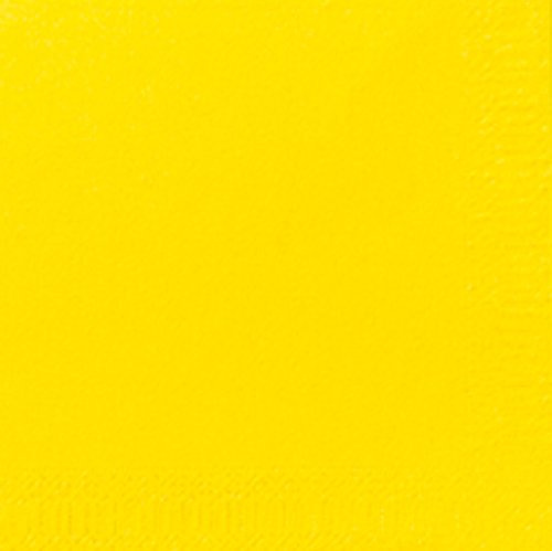 Duni Cocktail-Servietten 3lagig Tissue Uni 250er gelb, 24 x 24 cm