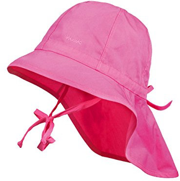 maximo Mädchen Mütze Hut mit Nackenschutz, Tunnelzug, UPF 30+, Gr. 47, Rot (fuchsia 57)
