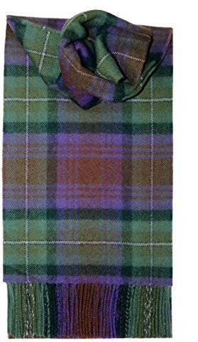 Gebürsteter, langer Schal aus Lammwolle mit Karomuster, Premium-Qualität, Auswahl von Tartans