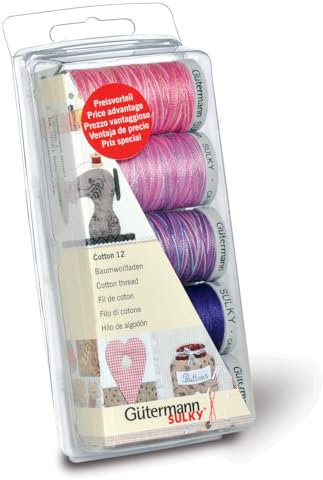 Gutermann Nähgarn-Set, Embroidery 12, 100 Prozent Baumwolle Beere