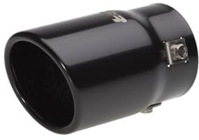 Simoni Racing Auspuffblende Oval/Schräg Schwarz - 76x80xL128mm - Anschluß ->37-63mm