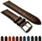 20 mm EXTRA LANG Echt Leder Mock Croc Uhrenarmband Band Herren SS gepolstert Schnalle XL hell braun/braun