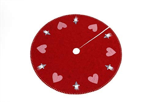 Heitmann Deco runde Filz-Baumdecke - Schutz vor Tannennadeln - Tannenbaum-Unterlage mit Weihnachtsmotiv - rot