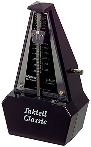 Wittner Metronom Taktell Classic Serie 829 - Kunststoffgehäuse - Ohne Glocke - Schwarz/Silberfarben - Mechanisch zum Aufziehen - Keine Batterien erforderlich - Made in Germany