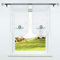 CORLIF Voile Scheibengardine mit Tunnelzug küche transparente Bestickte Bistrogardine mit Quaste Fenster Gardinen Eule Muster BxH 40x60cm Grün 1 Stück