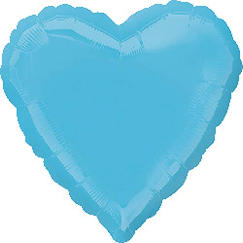 Amscan International 2301801 Heart Shape Foil Balloon, Caribbean Blue