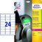Avery Zweckform Folien-Etiketten ultra-resistent 63,5x33,9mm VE=10 Bogen/240 Etiketten weiß