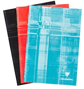 Clairefontaine 6152C - Heft Notizblock DIN A4 Pupitre, kopfseitig geheftet, mikroperforiert, ohne Lochung, 80 Blatt 90g, kariert, farbig sortiert, 1 Stück