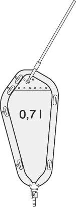 Manfred Sauer Rollibeutel, Schwenkhahn, ohne Adapter, 700 ml, 20 cm, unsteril
