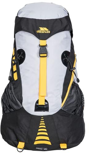 Trespass Inverary, Black, Wasserdichter Rucksack 45 Liter mit eingebauter Regenhülle, Schwarz