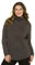 Ulla Popken Damen Basic-shirtrolli Rollkragenpullover, Anthrazit Melange, 42-44 EU