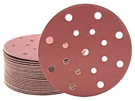 MioTools Fox Klett-Schleifscheiben, 150 mm, 17-Loch, f. Exzenterschleifer, Normalkorund (50 Stk.) K100
