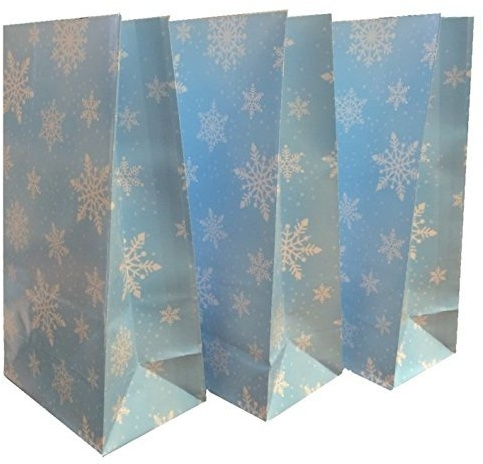 Frozen Blue Snowflake Bag Favours - Birthday Party Paper Loot Candy Sweet Bags (24)