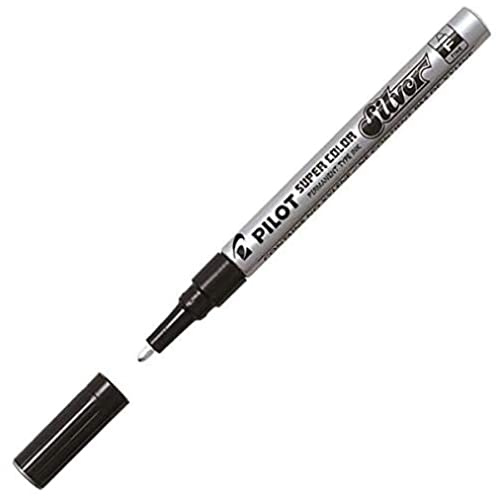 Pilot Super Colour Fine Marker Bullet 3.0 mm Tip - Silver, Box of 12