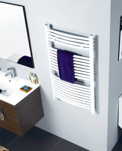 SixBros. R20 Badheizkörper (1750 x 500 mm, Watt 868) – Ovaler Heizkörper mit Handtuchhalter für das Bad - pulverbeschichtet – weiß