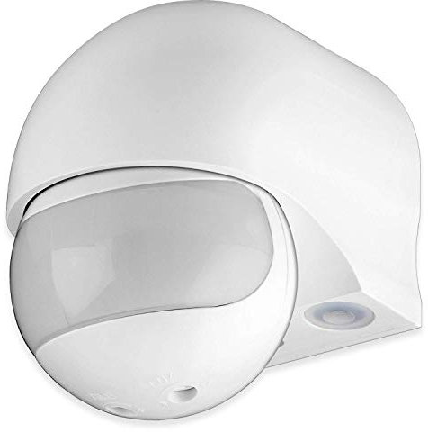 Goobay 95174 Infrarot Bewegungsmelder für Innen & Aussen 180° PIR Sensor LED Leuchte drehbar & neigbar Wand Aufputz Montage 12m Reichweite Weiß