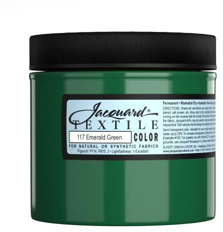 Jacquard Pintura textil verde esmeralda de 8 onzas