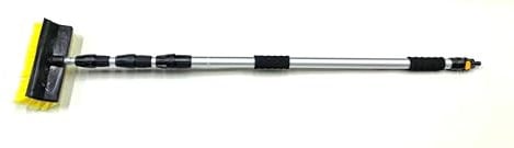 HI-TECH 13ft Water Fed Telescopic Window Cleaning Pole With Built In Squeegee Blade, Soap Dispenser, Hose Fed Extendable Extended Window Cleaner Brush Tool Kit