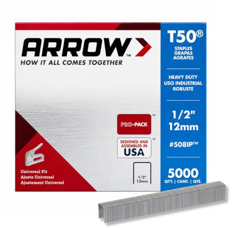Arrow A508IP T50 Staples, Steel, 1/2 Inch (12 mm)