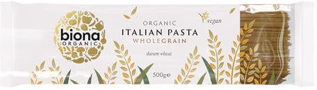 Biona Organic Wholegrain Spaghetti 500g, Pack of 12 | 100% Organic Wholegrain Wheat, High in Fibre, Ideal for Authentic Italian Pasta, Vegan