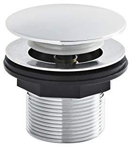Nuie E324 ǀ Modern Bathroom Push Button Bath Waste, 70mm x 70mm, Chrome