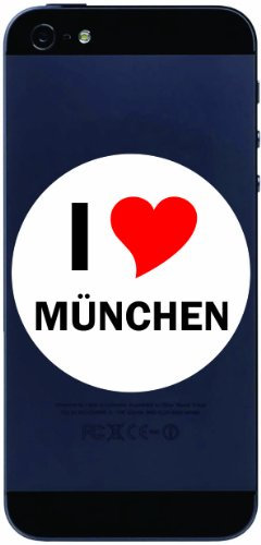 I Love Aufkleber 7 cm mit Stadtname Muenchen - Decal - Sticker - Handy - Handyskin - Handyaufkleber - Telefonaufkleber - JDM - Die Cut - OEM