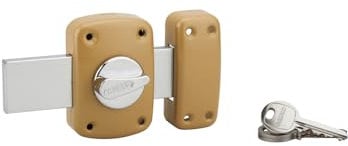 THIRARD - Verrou à bouton Corvette pour porte de garage, cylindre 30mm, pêne 160mm, acier, 3 clés, époxy bronze