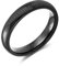 Bling Jewelry Personalisierter Einfacher Schwarzer Kuppel-Titan-Ehering für Paare, Männer und Frauen, Komfort-Passform 4MM, Individuell Graviert