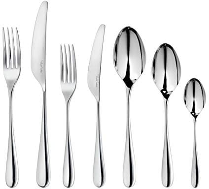 Robert Welch Arden Bright, 42 Piece Cutlery Set for 6 People. Made from Stainless Steel. Dishwasher Safe.