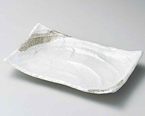 Wave 23,1 cm de largo Plato de porcelana blanca fabricado en Japón