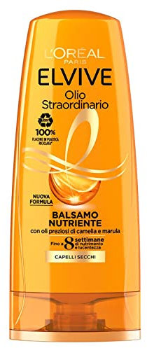 L'Oréal Paris Acondicionador Elvive Aceite Extraordinario, Para Cabello Seco o Apagado, Nutre y Da Ligereza, Para un cabello sano y brillante, con aceites preciosos de Marula y Camelia, 200 ml