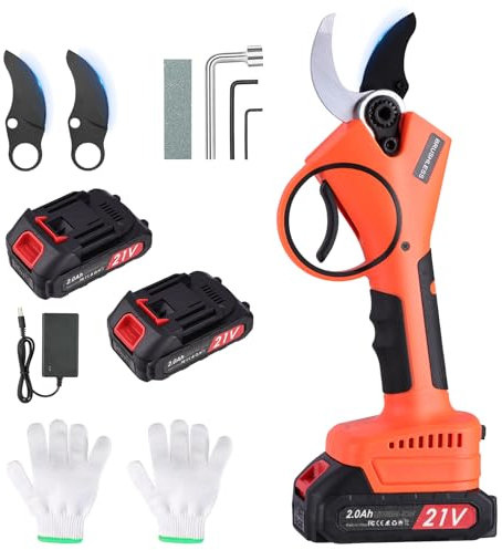Electric Pruning Shears: Cordless Handheld Battery Secateurs & Scissors with 2pcs 2.0Ah Battery - Professional Portable Pruners Cutting Diameter Max1.4 Inch (35mm) - Brushless for Tree Trimming Branch