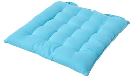 Homescapes Stuhlkissen 40x40 cm hellblau – Sitzkissen Outdoor/Indoor mit Baumwollbezug, Sitzpolster waschbar und Oeko-TEX-Zertifiziert für Esszimmer-, Küchen- & Gartenstühle