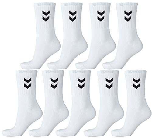 Hummel 9er Pack Socken Unisex Sportsocken (weiß, 46-48 (Size 14))