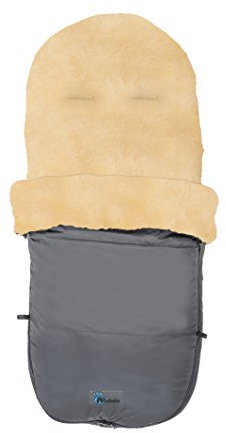 Altabebe (MT2280LP-64) Lammfell-Fußsack, passend für Bugaboo Joolz Kinderwagen, Winterfußsack Wind- & wasserabweisend, Warmer Fußsack, Oberteil abnehmbar, echtes Lammfell. Farbe: Dunkelgrau