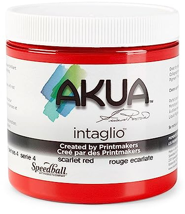 Akua Intaglio Water-Based Ink, 8-Ounce Jar, Scarlet Red
