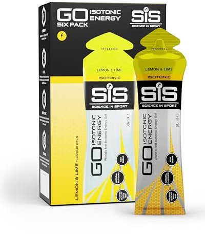 Science in Sport GO Isotonic Energie Gel, echte isotonische Formulierung / 22g Kohlenhydrate, wenig Zucker, Gel zum Laufen und Radfahren, schnelle Energie, vegan, 6x60ml Packung, Zitrone & Limette