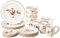 American Atelier Christmas Twig Holiday Dinnerware Set - 20-teiliges Weihnachtsmotiv Steingut Dinner Party Collection Einzigartige Geschenkidee für Weihnachten oder Geburtstag Creme
