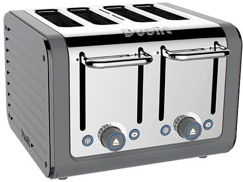 Dualit Architect 4 Slot Grey Body with Metallic Silver Panel Toaster