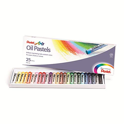 Pentel Arts Oil Pastel Set, Assorted Colors, Set of 25 (PHN-25)
