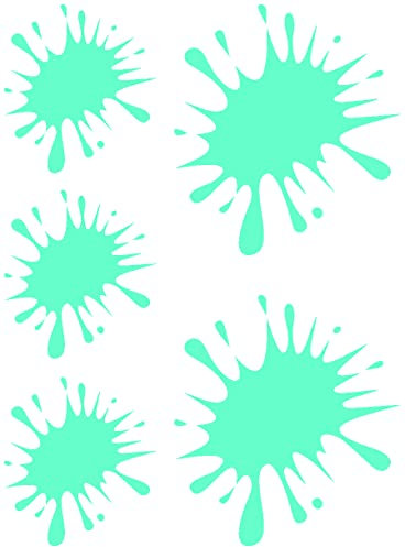 Samunshi® Farbklecks Aufkleber Klecks Sticker 5er Set 2x8x9cm,3x5x6cm mint