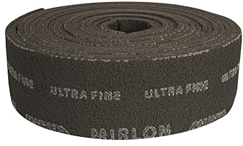 Mirka 805BY001943R Mirlon Fibre Cloth - 115mm x 10m - 1500 Grit - Grain: Silicon Carbide - Bonding: Resin - Backing: Non-Woven - Coating: Three-Dimensional - Grey - Pack contains 1 piece