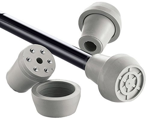 Stockkapsel mit Spikes mit Antirutschkappe für Krücken und Stöcke mit 16 mm Durchmesser, grau