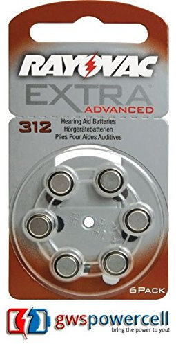 Rayovac Hearing Aid 1.45 V Batteries, Pack of 6 (for both ears Batteries) Acoustic Special 675/312/13/10 Extra Advanced 10/13/312/675 Extra Mercury Free 10/13/312/675 6 Blister New & Original Nr. 312 Extra Advanced 6er Blister - 1x